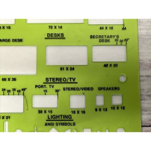 Berol Rapidesign Interior Design Living and Dining Room R-718 Template - Picture 5 of 7